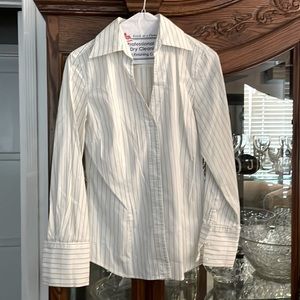 Striped long-sleeve button-down shirt
